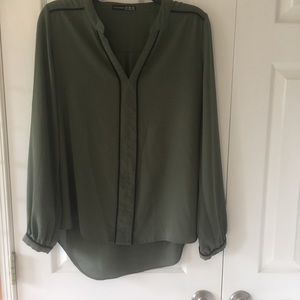Green Blouse W/ Black Lining